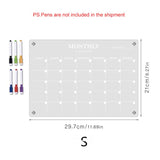 TYU370 Monthly Plan Message Board Acrylic Refrigerator Magnet Note Board, 29.7x21cm, 42x29cm