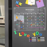 TYU370 Monthly Plan Message Board Acrylic Refrigerator Magnet Note Board, 29.7x21cm, 42x29cm