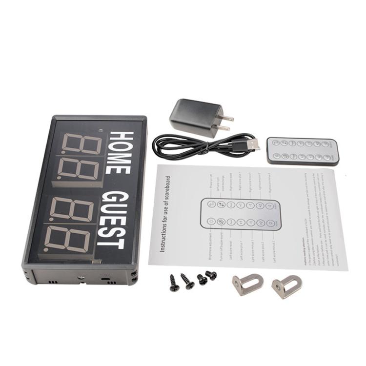 KYX--0014 LED Portable Electronic Scoreboard Remote Control Sports Game Score Record, AU Plug, US Plug, EU Plug, UK Plug