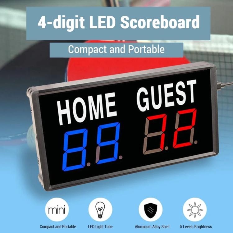 KYX--0014 LED Portable Electronic Scoreboard Remote Control Sports Game Score Record, AU Plug, US Plug, EU Plug, UK Plug