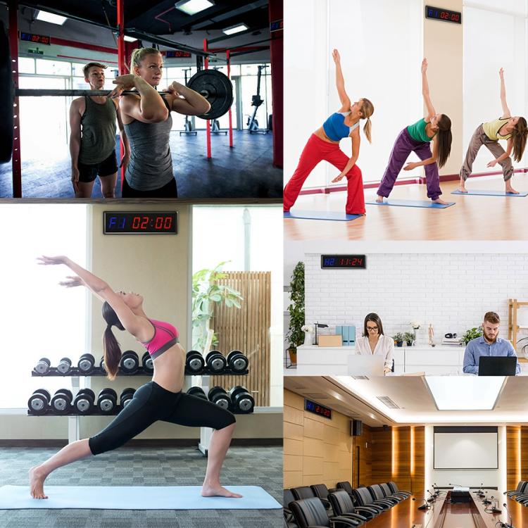 KYX--0015 1.5 inch 6-digit Cycle Interval Fitness Exercise Multi-function Timer, AU Plug, US Plug, EU Plug, UK Plug