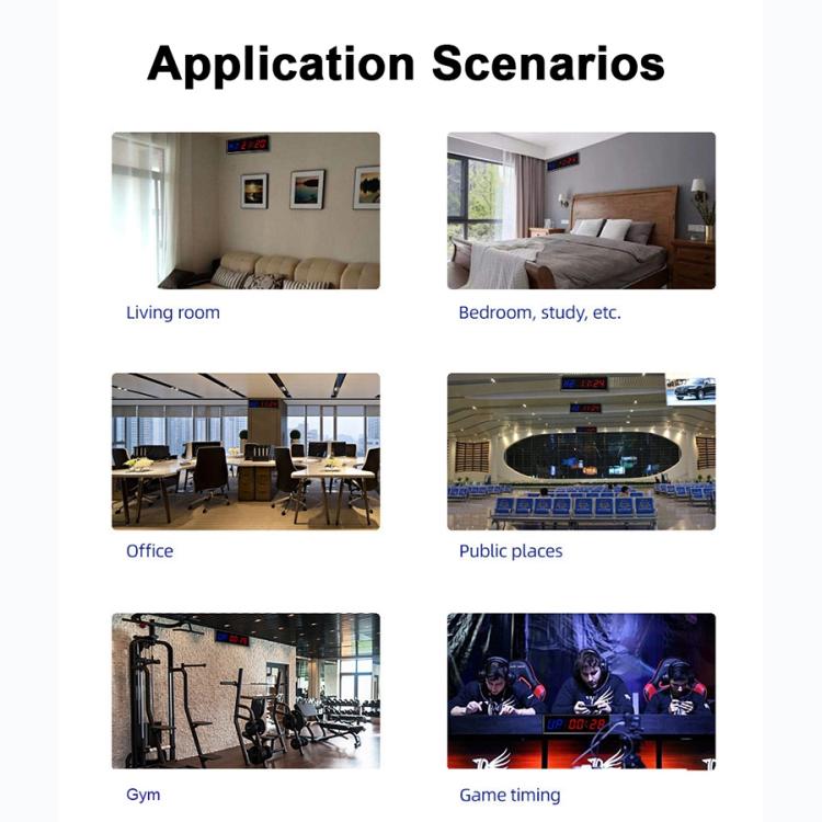 KYX--0015 1.5 inch 6-digit Cycle Interval Fitness Exercise Multi-function Timer, AU Plug, US Plug, EU Plug, UK Plug