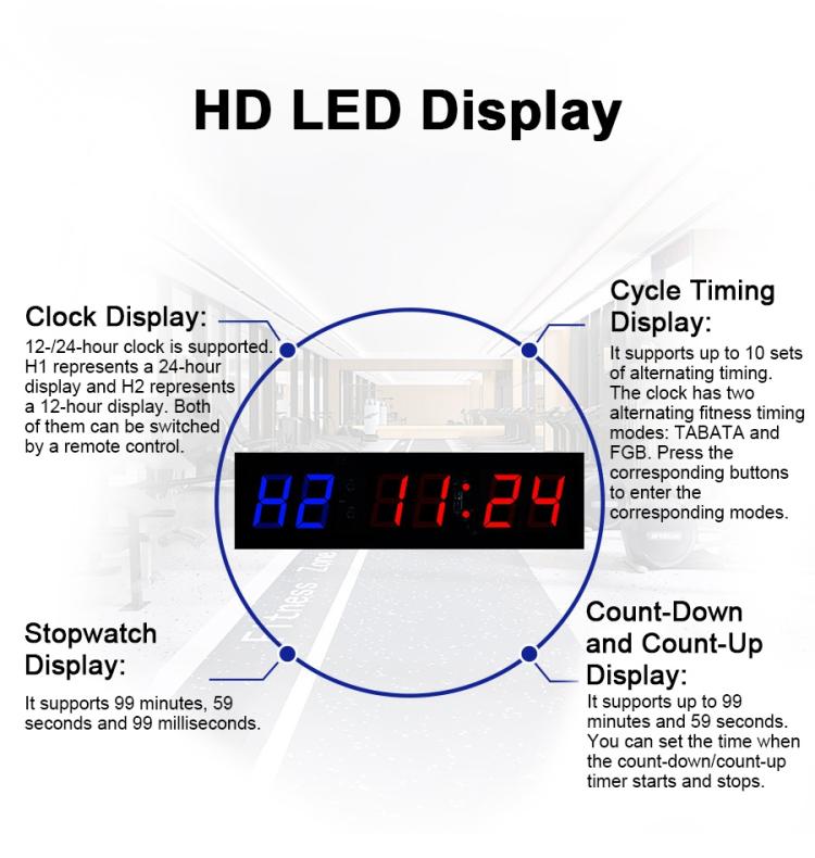 KYX--0015 1.5 inch 6-digit Cycle Interval Fitness Exercise Multi-function Timer, AU Plug, US Plug, EU Plug, UK Plug