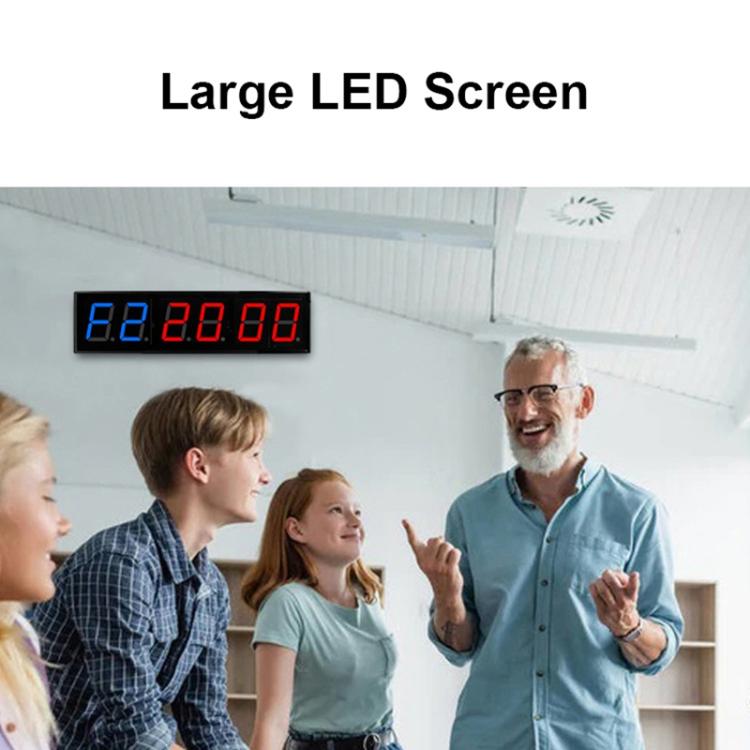 KYX--0040 4 inch 6-digit LED Sports Fitness Multi-function Timer, AU Plug, US Plug, EU Plug, UK Plug