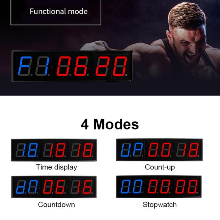 KYX--0040 4 inch 6-digit LED Sports Fitness Multi-function Timer, AU Plug, US Plug, EU Plug, UK Plug