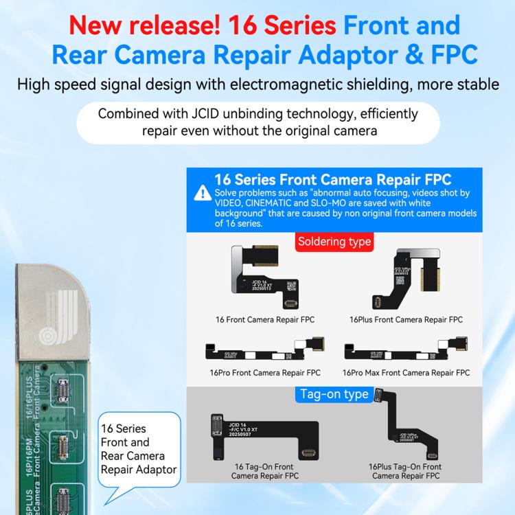 JC Front / Rear Camera Repair Adaptor, For iPhone 16 Series Repair Adaptor