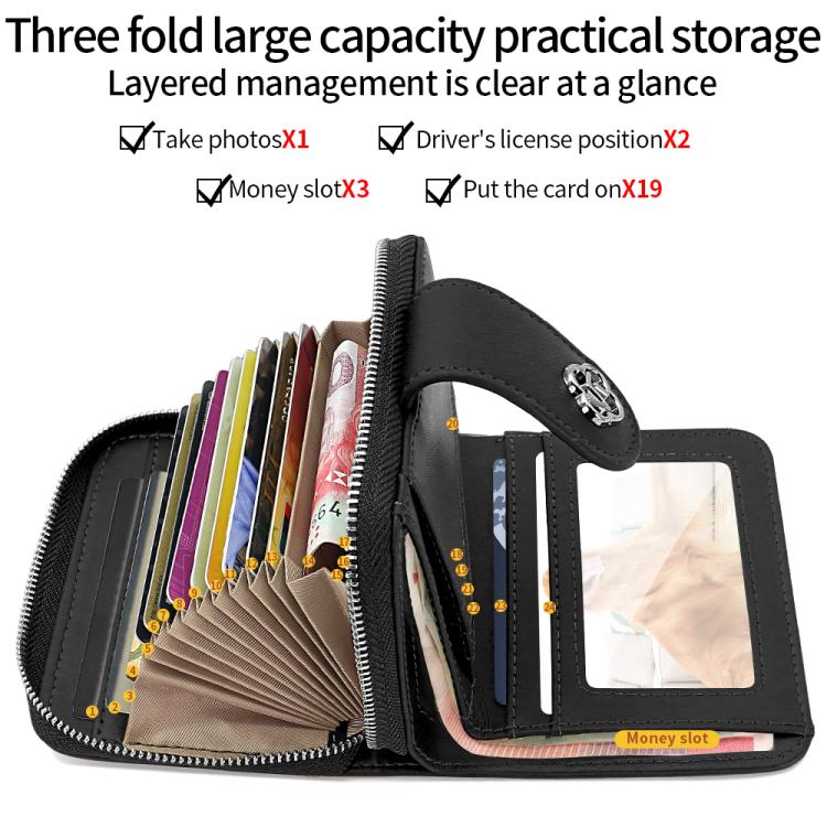 VIETAO VT-ZP-241 Multifunctional Leather Card Holder Wallet
