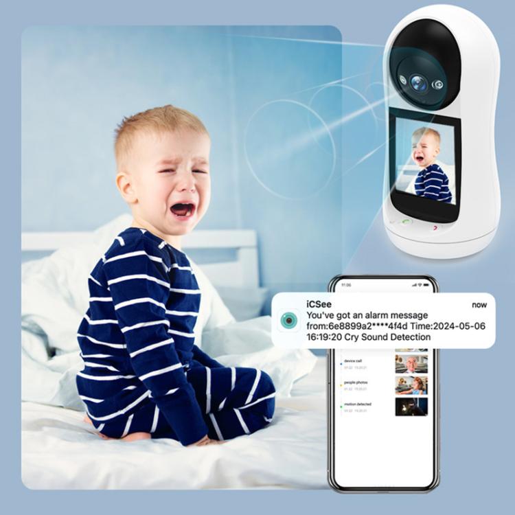 V5 3MP Home HD Full Color Two-Way Video Call Camera Support One-Click Call, EU Plug, US Plug