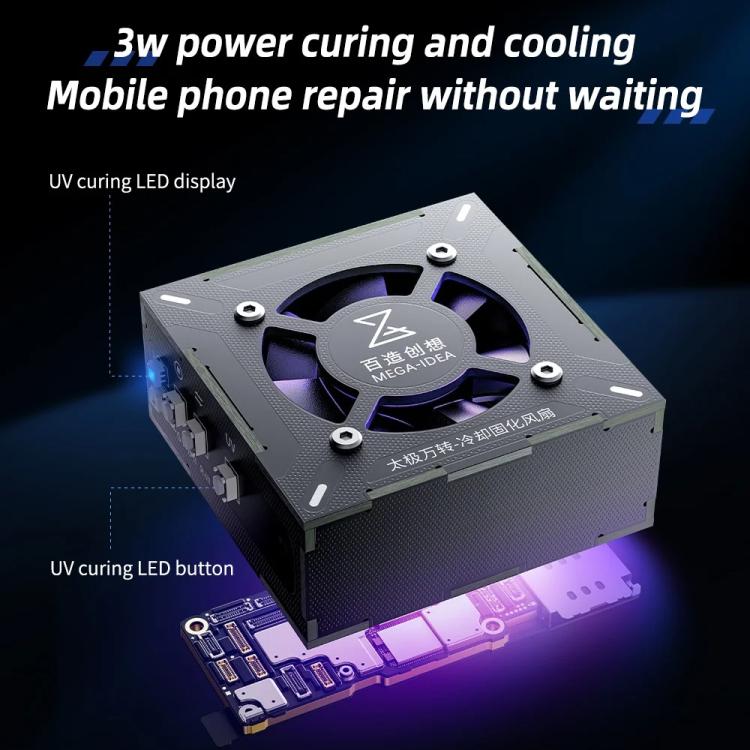 Mega-Idea 2 in 1 Three-speed Adjustment UV Curing Cooling Fan