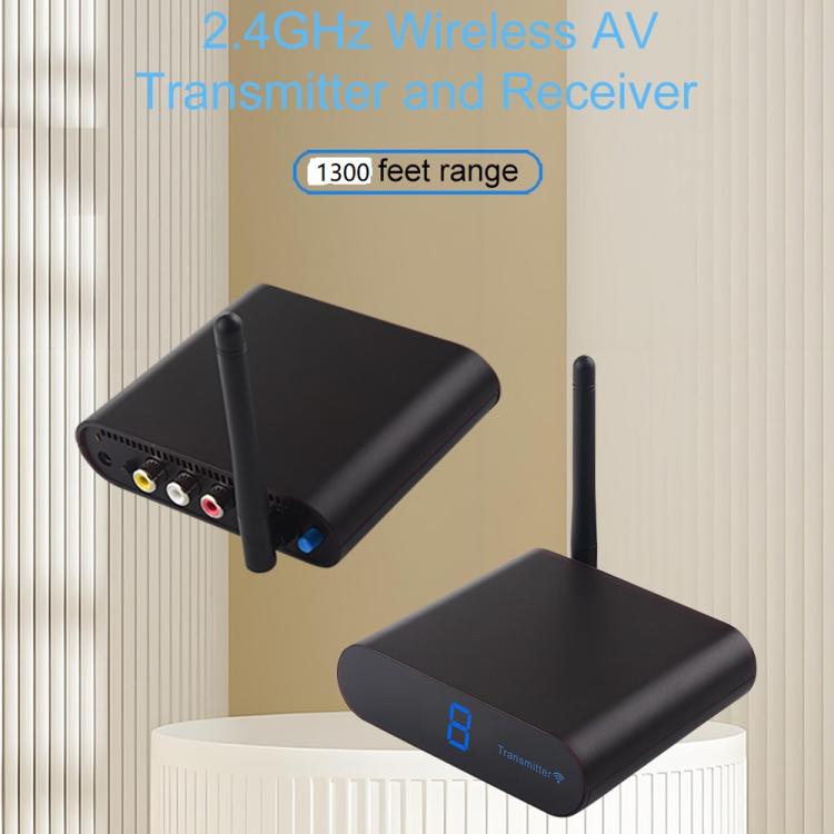 Measy AV240 2.4GHz Wireless Audio / Video Transmitter and Receiver with Infrared Return Function, Distance: 400m, AV240 Black