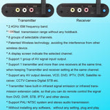 Measy AV240 2.4GHz Wireless Audio / Video Transmitter and Receiver with Infrared Return Function, Distance: 400m, AV240 Black