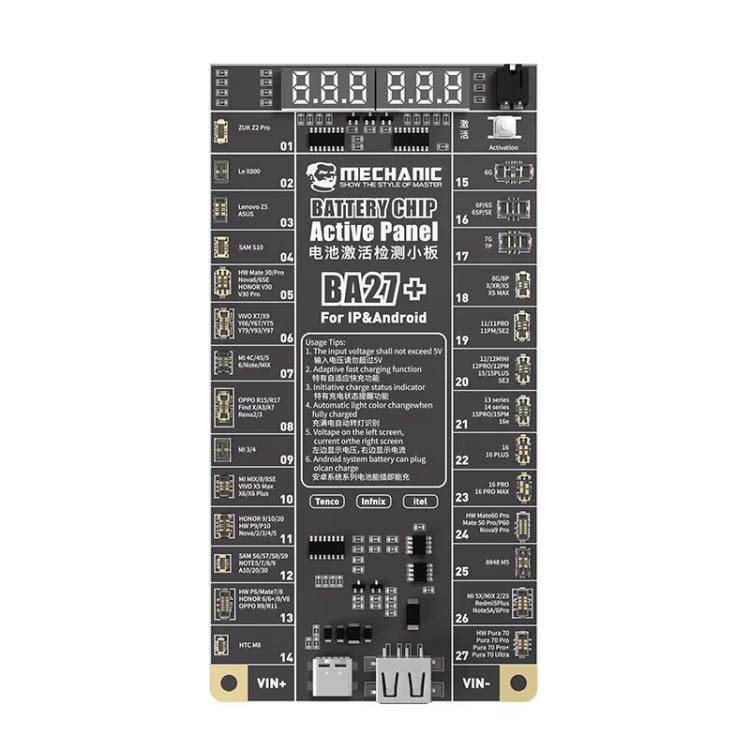 Mechanic BA27+ 4.2V Low Voltage Output Battery Chip Activation Board for iPhone 8-16 Pro Max / Most Android, Mechanic BA27+