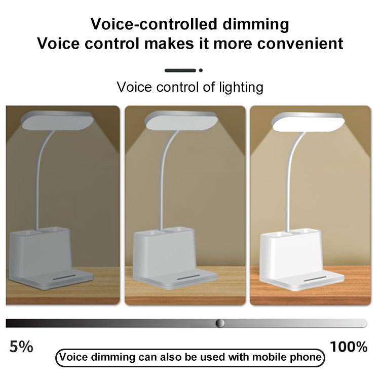 LED 3-color Pen Holder Desk Lamp Smart Voice Control Light, SD829P