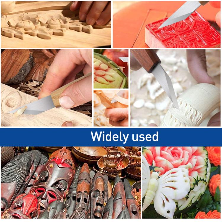 Long Blade Bevel Pointed Hand Carving Knife Utility Knife, Walnut, Bamboo