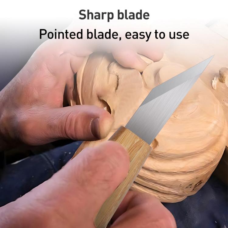 Long Blade Bevel Pointed Hand Carving Knife Utility Knife, Walnut, Bamboo