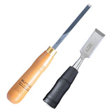 RUITOOL Knockable Through Handle Woodworking Chisel Slotting Chisel Carving Tool, Right Angle Chisel, Right Angle+Flat Chisel