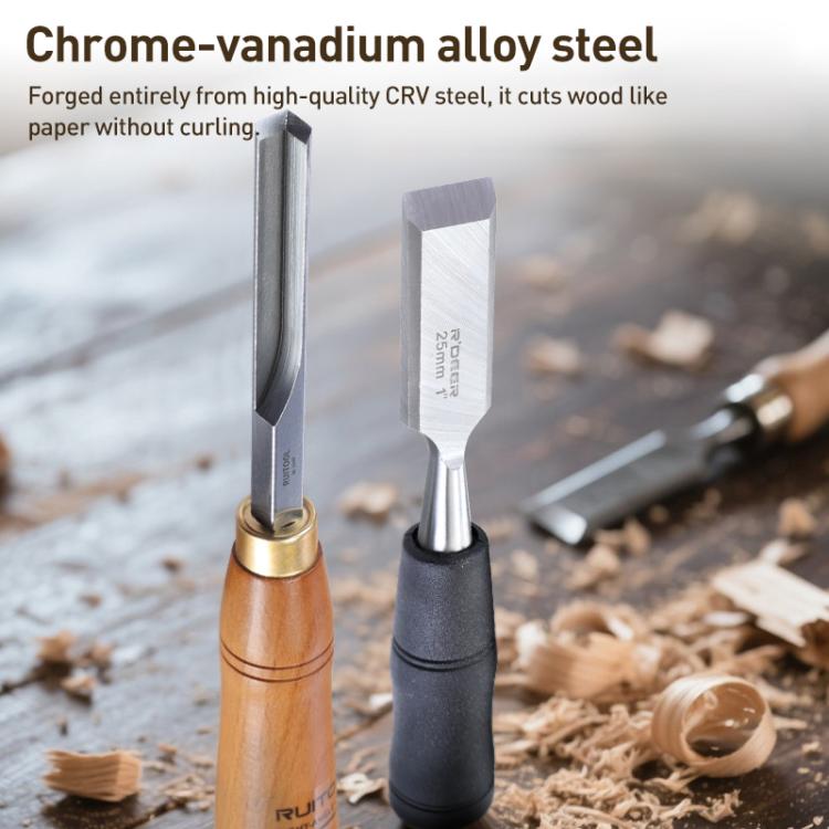 RUITOOL Knockable Through Handle Woodworking Chisel Slotting Chisel Carving Tool, Right Angle Chisel, Right Angle+Flat Chisel