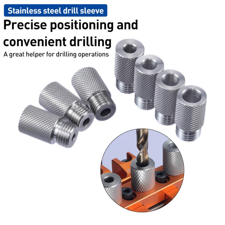 Stainless Steel Extended Knurled Drill Sleeve Multifunctional Drilling Locator, 4mm, 5mm, 6mm, 7mm, 8mm, 9mm, 10mm