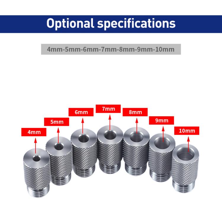 Stainless Steel Extended Knurled Drill Sleeve Multifunctional Drilling Locator, 4mm, 5mm, 6mm, 7mm, 8mm, 9mm, 10mm