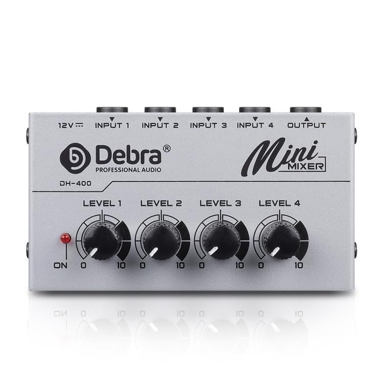 DEBRA M094 4-Channels Audio Mixer Musical Instrument Live Streaming Reverb, US Plug, EU Plug, AU Plug, UK Plug