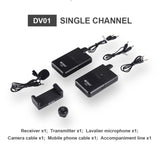 DEBRA DV-01 Wireless Lavalier Microphone TX & RX Outdoor Interview Live Broadcast, DV-01