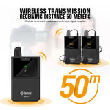DEBRA DV-02 Wireless Lavalier Microphone TX & 2RX Outdoor Interview Live Broadcast, DV-02