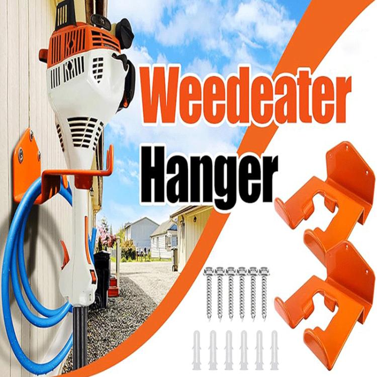 2pcs/Pack Wall Mounted Lawn Mower Dual Hook Stand Heavy Duty Storage Hanger, Dual Hook Stand