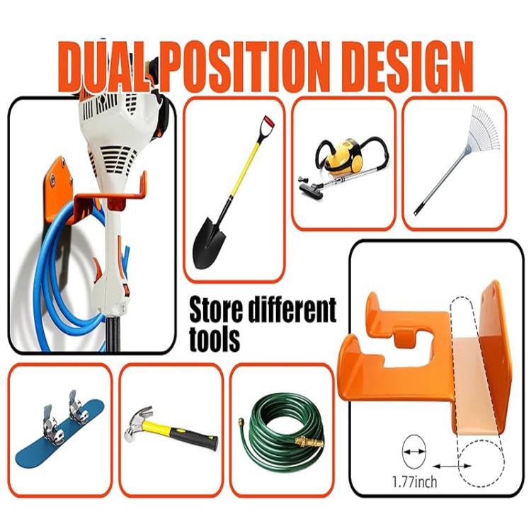 2pcs/Pack Wall Mounted Lawn Mower Dual Hook Stand Heavy Duty Storage Hanger, Dual Hook Stand