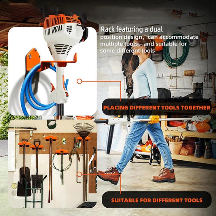 2pcs/Pack Wall Mounted Lawn Mower Dual Hook Stand Heavy Duty Storage Hanger, Dual Hook Stand