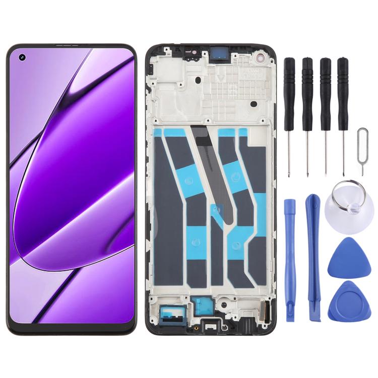 OLED LCD Screen Digitizer Full Assembly with Frame, For Realme 12+ 5G RMX3867, For Realme 11 4G RMX3636 For Realme 11 4G RMX3636