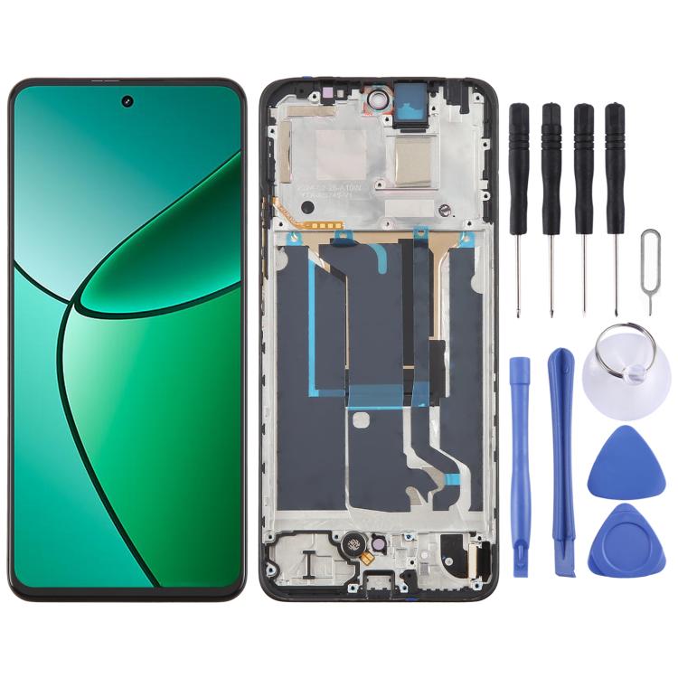 OLED LCD Screen Digitizer Full Assembly with Frame, For Realme 12+ 5G RMX3867, For Realme 11 4G RMX3636 For Realme 12+ 5G RMX3867