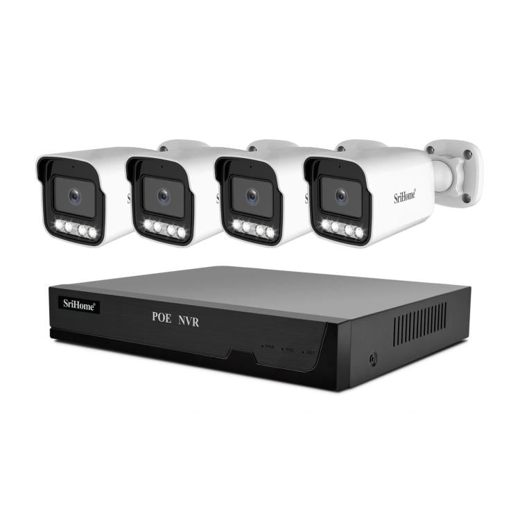 SriHome NVS005-POE065 5MP HD 4-CH POE Camera Network Video Recorder Kit, 5MP 4-CH