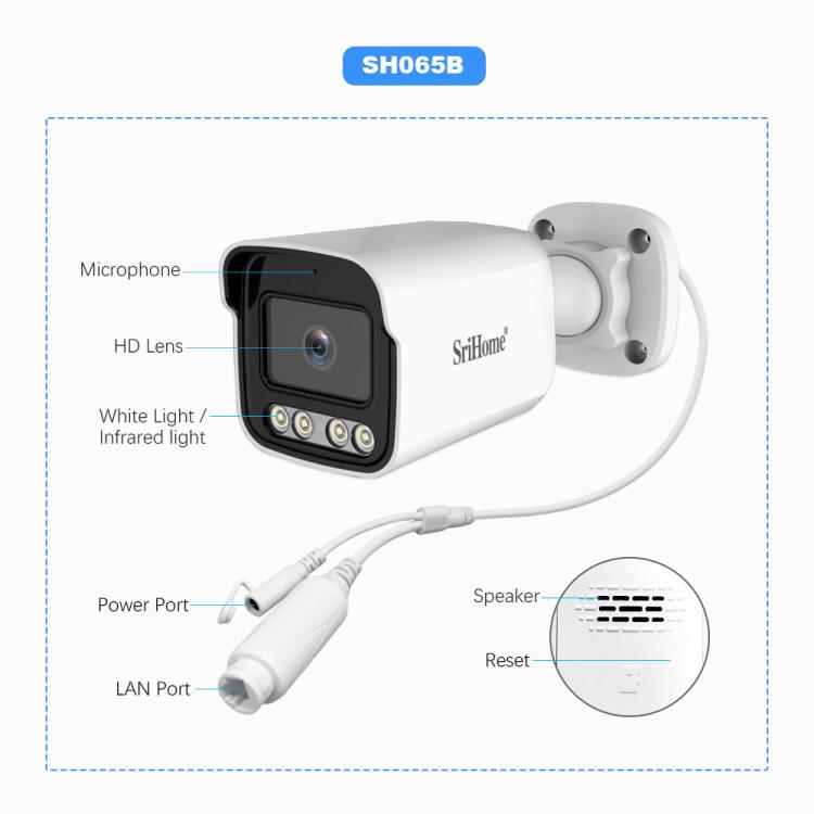 SriHome NVS005-POE065 5MP HD 4-CH POE Camera Network Video Recorder Kit, 5MP 4-CH