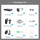 SriHome NVS005-POE065 5MP HD 4-CH POE Camera Network Video Recorder Kit, 5MP 4-CH