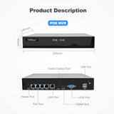 SriHome NVS005-POE030 3MP HD 4-CH POE Camera Network Video Recorder Kit, 3MP 4-CH