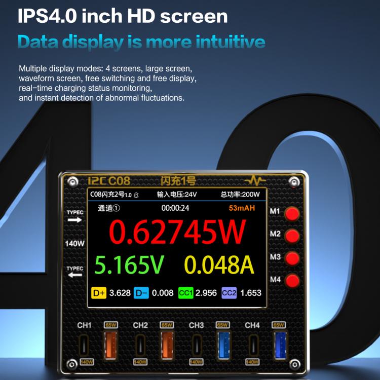 i2C C08 Flash Charger No.1 Digital Waveform Ammeter with Charge Detection / Voltage Measurement, Standard edition, Power Edition, All in 1 Set