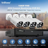 SriHome NVS008-AHD006 2MP HD 4-CH XVR NVR Camera Network Video Recorder Kit, NVS008-AHD006 4-CH