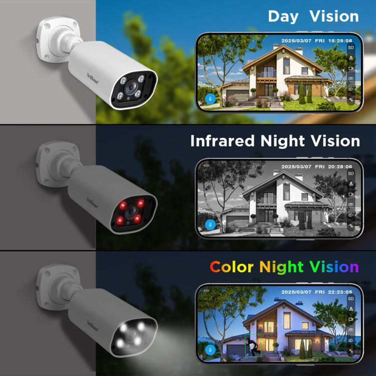 SriHome NVS008-AHD006 2MP HD 4-CH XVR NVR Camera Network Video Recorder Kit, NVS008-AHD006 4-CH