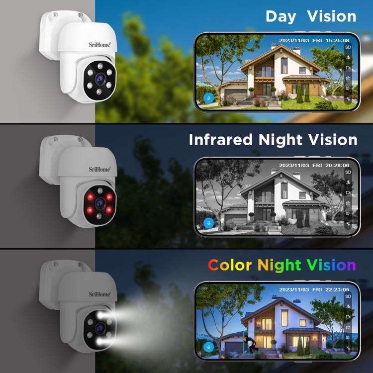 SriHome NVS008-AHD030 2MP HD 4-CH XVR NVR Camera Network Video Recorder Kit, NVS008-AHD030 2MP