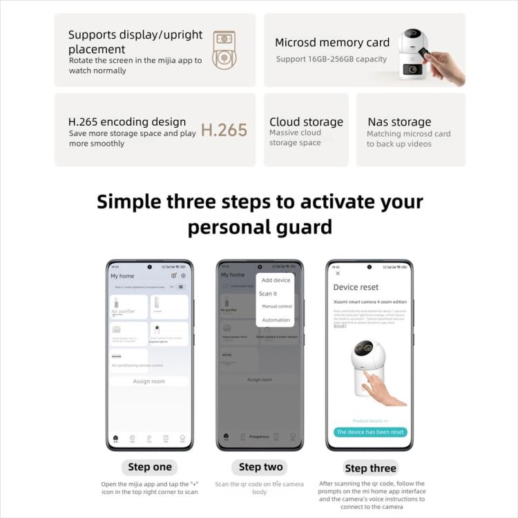 Original Xiaomi Mijia Smart Camera 4 Dual Lens PTZ 360 Degree AI Detection 5MP WiFi 6 Home Security Mi Home APP Camera, Xiaomi Mijia Smart Camera 4 Dual Lens