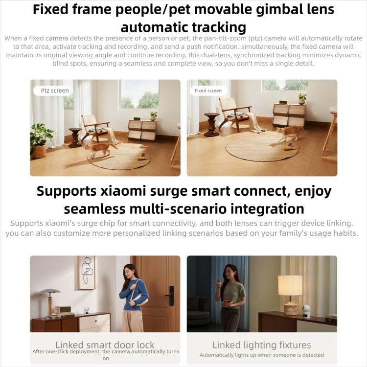 Original Xiaomi Mijia Smart Camera 4 Dual Lens PTZ 360 Degree AI Detection 5MP WiFi 6 Home Security Mi Home APP Camera, Xiaomi Mijia Smart Camera 4 Dual Lens