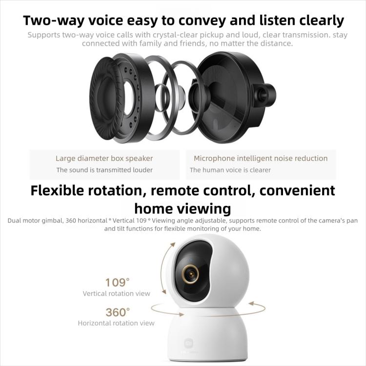 Original Xiaomi Smart Camera 4 4K Dual-band Wi-Fi 6 8MP HDR AI Tracking Night Vision Two-Way Audio Home Security Baby Monitor Pet Camera, Xiaomi Smart Camera 4 4K