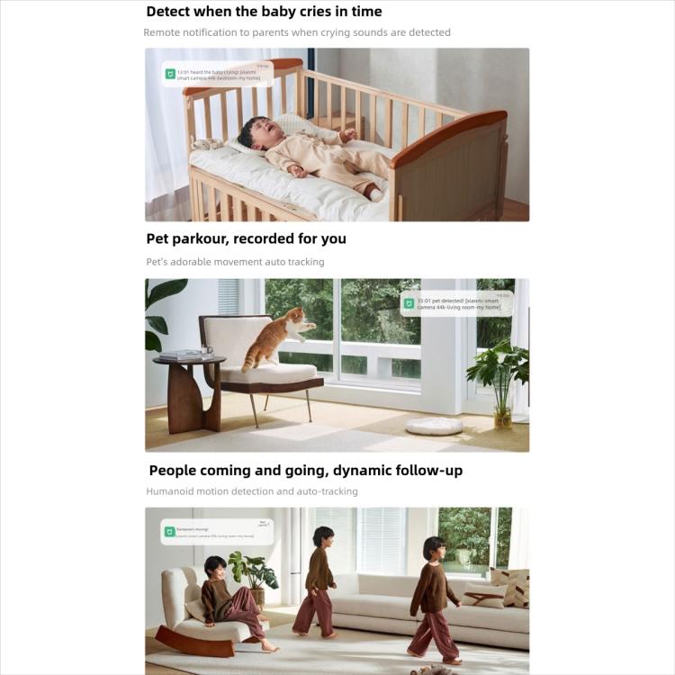 Original Xiaomi Smart Camera 4 4K Dual-band Wi-Fi 6 8MP HDR AI Tracking Night Vision Two-Way Audio Home Security Baby Monitor Pet Camera, Xiaomi Smart Camera 4 4K