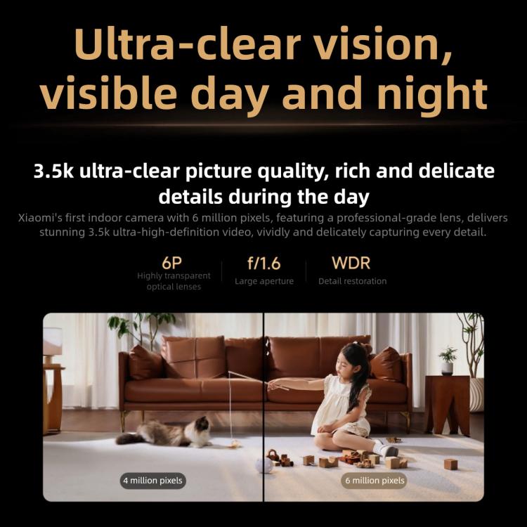 Original Xiaomi Smart Camera 4C 3.5K AI Detection 6MP Full Color Night Vision WiFi 6 Home Security Camera, Xiaomi Smart Camera 4C 3.5K