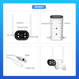 SriHome NVS001-IPC037 2MP HD 4-CH NVR WiFi IP Camera Kit, EU Plug, US Plug, UK Plug, AU Plug