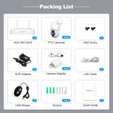 SriHome NVS009-IPC037 5MP 4-CH NVR WiFi IP Camera Kit, EU Plug, US Plug, UK Plug, AU Plug