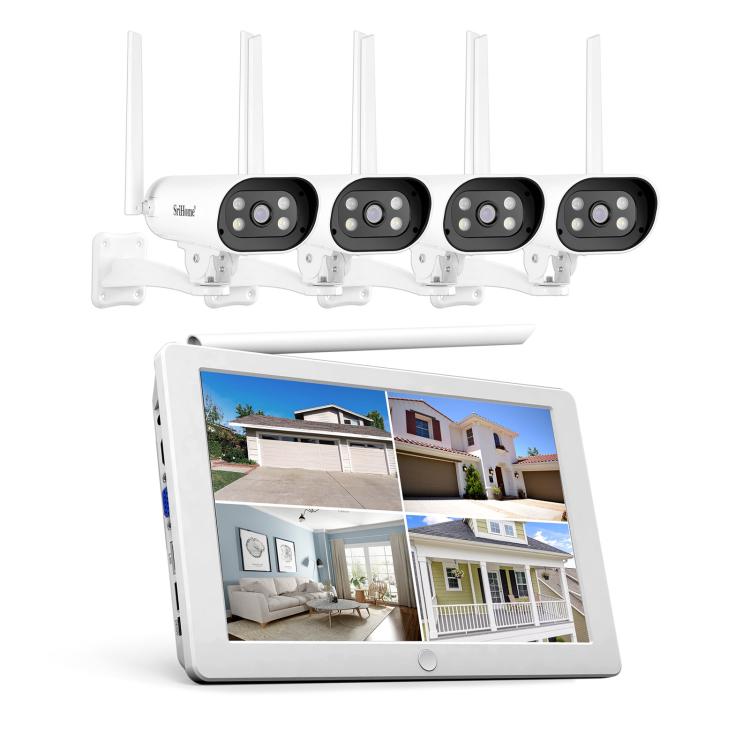 SriHome NVS009-IPC037 2MP 4-CH NVR WiFi IP Camera Kit, EU Plug, US Plug, UK Plug, AU Plug US Plug