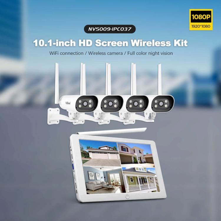 SriHome NVS009-IPC037 2MP 4-CH NVR WiFi IP Camera Kit, EU Plug, US Plug, UK Plug, AU Plug