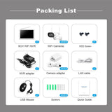 SriHome NVS009-IPC037 2MP 4-CH NVR WiFi IP Camera Kit, EU Plug, US Plug, UK Plug, AU Plug