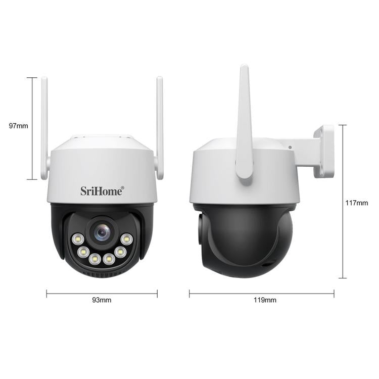 Srihome SH072 8MP 2.4 / 5G WiFi Outdoor AI Auto-Tracking Wireless WiFi Security Camera, EU Plug, US Plug, UK Plug, AU Plug